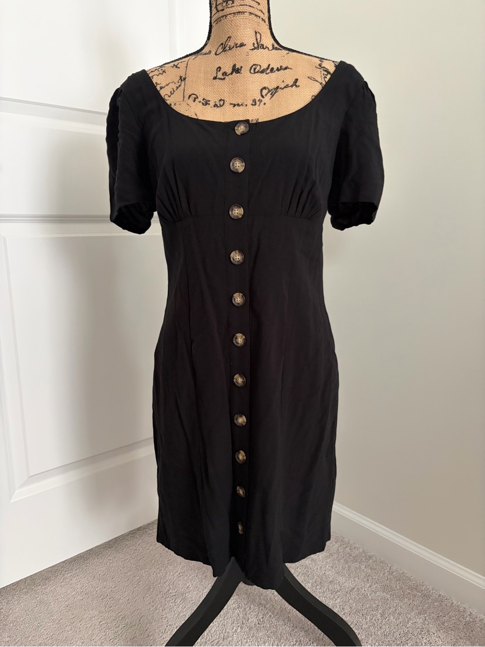 Classic Black Button-Front Women’s Dress